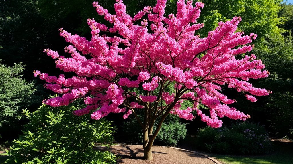 eastern redbuds in shade